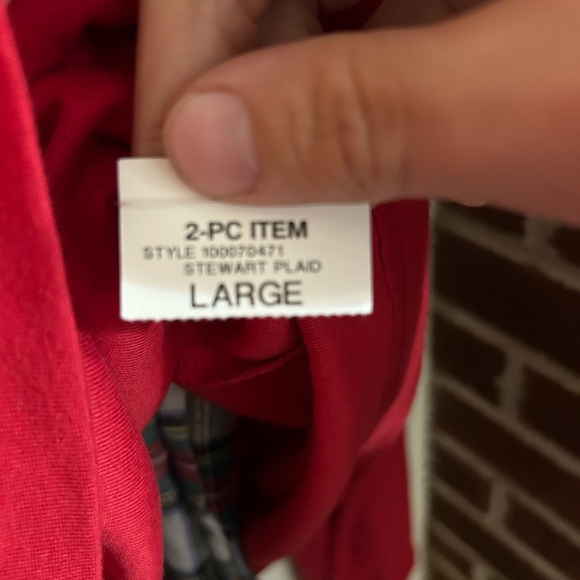 NWT Macys Family Pajamas men’s size large pajama set red shirt plaid flannel - Picture 5 of 6